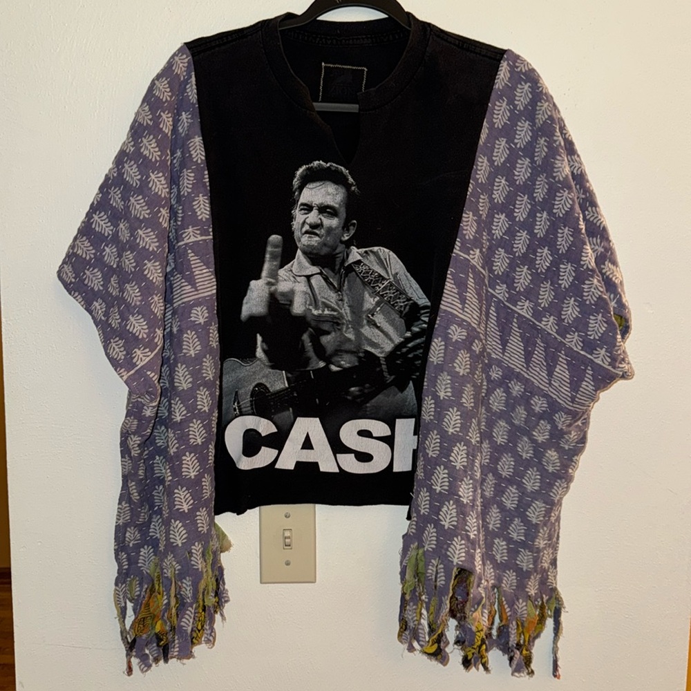 Black and Purple Graphic Women Top
